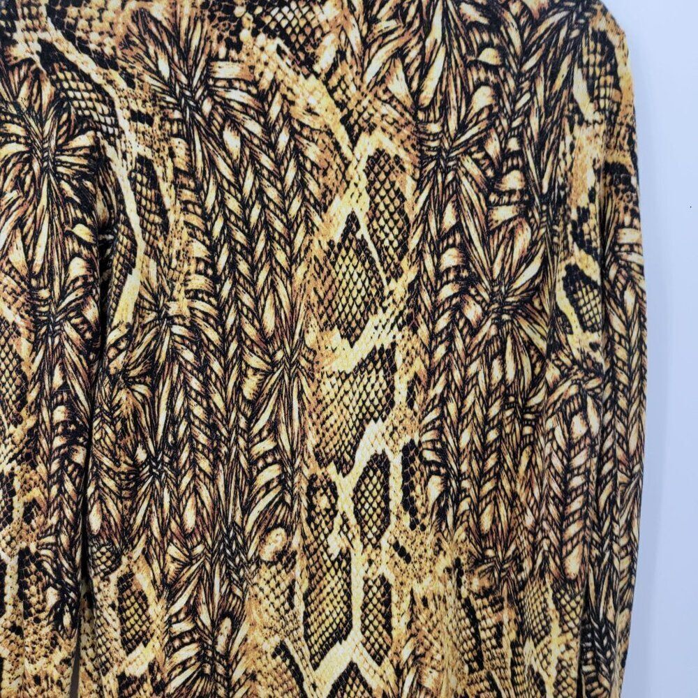 Vintage Alberto Makali Artsy Snake Open Cardigan L Golden Duster Sweater Beaded - Picture 7 of 11